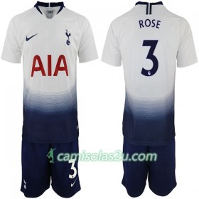 Camisolas de Futebol Tottenham Hotspur Rose 3 Criança Equipamento Principal 2018/19 Manga Curta
